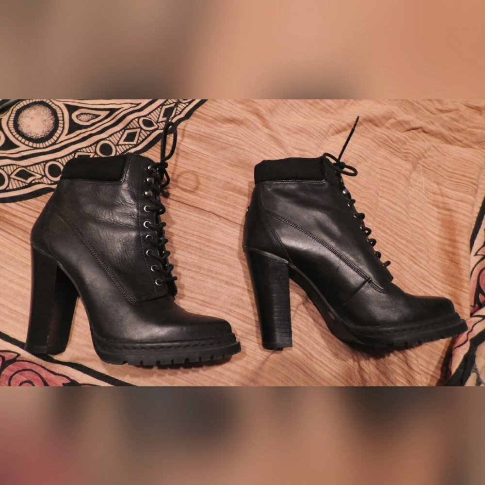 BCBG Leather Heel Boots 9 1/2